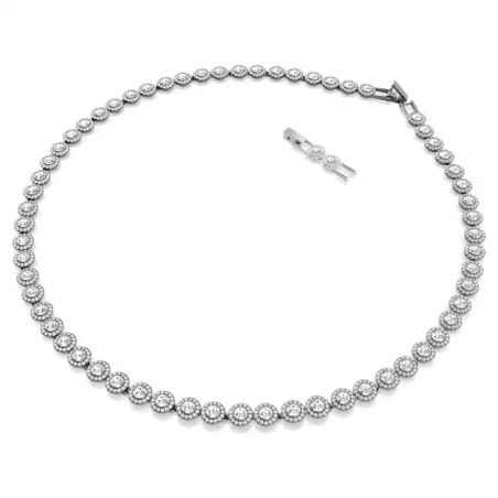 Collana UNA BIANCA PLACCATO RUTENIO Uomo Swarovski