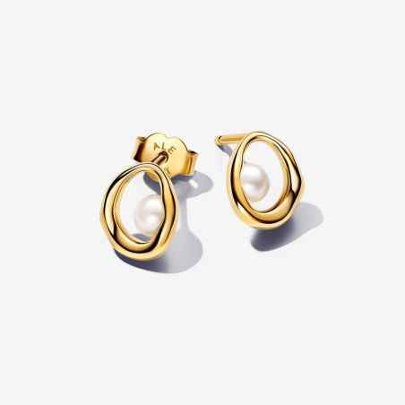 ORECCHINI OVALI CON PERLA ACQUA DOLCE DONNA PANDORA  - category_name - XDMG De Marchi Gianotti