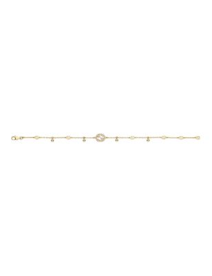 BRACCIALE ORO GIALLO DIAMANTI 0.20 CT DONNA GUCCI INTERLOCKING G