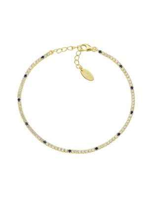 BRACCIALE TENNISMANIA DORATO ZIRCONI BIANCHI BLU AMEN - category_name - XDMG De Marchi Gianotti