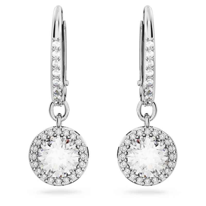 ORECCHINI PENDENTI TAGLIO TONDO PAVE' DONNA SWAROVSKI ORECCHINI PENDENTI TAGLIO TONDO PAVE' DONNA SWAROVSKI