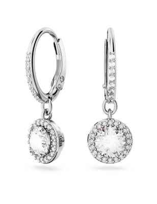 ORECCHINI PENDENTI TAGLIO TONDO PAVE' DONNA SWAROVSKI 