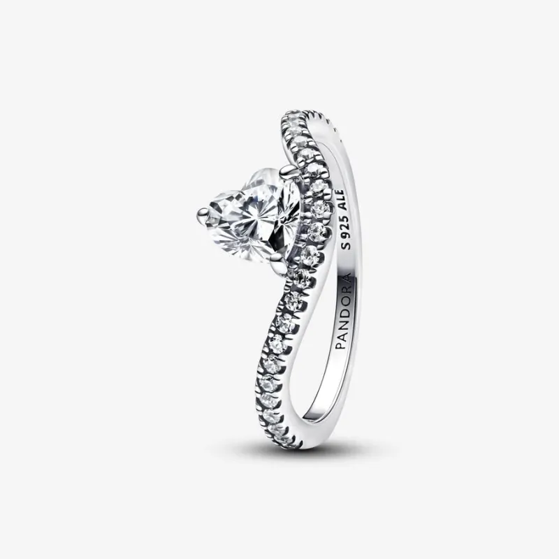 ANELLO CON PAVE E CUORE ONDULATO MIS.58 DONNA PANDORA ANELLO CON PAVE E CUORE ONDULATO MIS.58 DONNA PANDORA