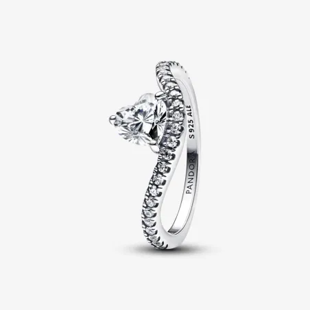 ANELLO CON PAVE E CUORE ONDULATO MIS.58 DONNA PANDORA - category_name - XDMG De Marchi Gianotti