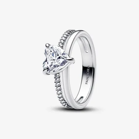 ANELLO ANELLO DOPPIA FASCIA CON CUORE MIS.60 DONNA PANDORA  - category_name - XDMG De Marchi Gianotti