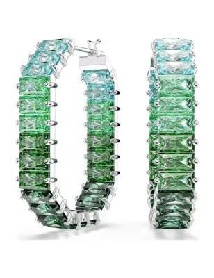 ORECCHINI A CERCHIO MATRIX VERDI TAGLIO BAGUETTE SWAROVSKI - category_name - XDMG De Marchi Gianotti