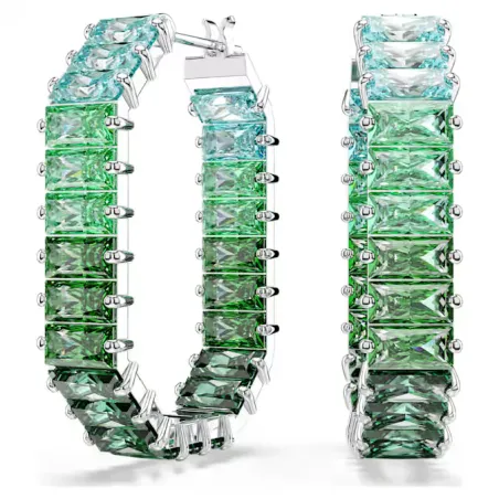 ORECCHINI A CERCHIO MATRIX VERDI TAGLIO BAGUETTE SWAROVSKI - category_name - XDMG De Marchi Gianotti