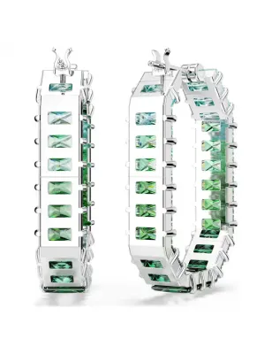 ORECCHINI A CERCHIO MATRIX VERDI TAGLIO BAGUETTE SWAROVSKI - category_name - XDMG De Marchi Gianotti