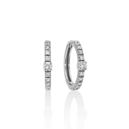 ORECCHINI CERCHI IN ORO BIANCO E DIAMANTI 0.37 CT DONNA MILUNA - category_name - XDMG De Marchi Gianotti