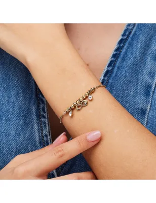 Bracciale dorato Chakra Simboli con Infinito Donna Brosway