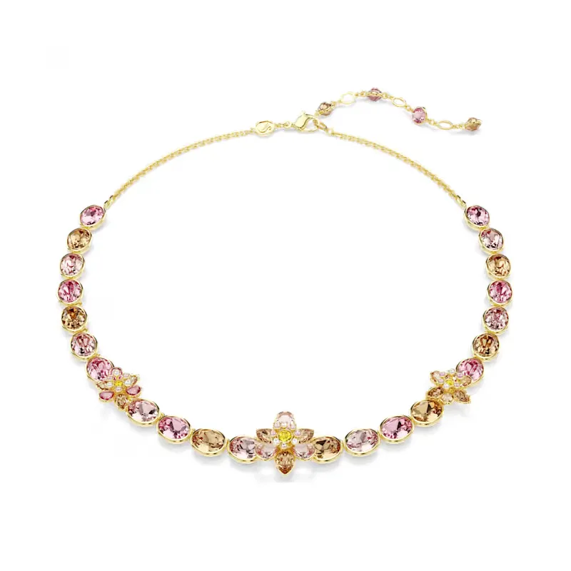Collana Idyllia, Fiore Multicolore placcato color oro Donna Swarovski Collana Idyllia, Fiore Multicolore placcato color oro Donna Swarovski