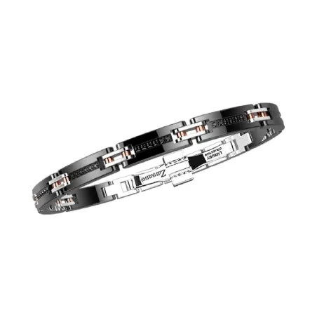 Bracciale acciaio pvd nero, rosé e spinelli neri Uomo Zancan - category_name - XDMG De Marchi Gianotti