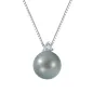 Collana in oro bianco Perla Grigia Diamante Donna Demetra