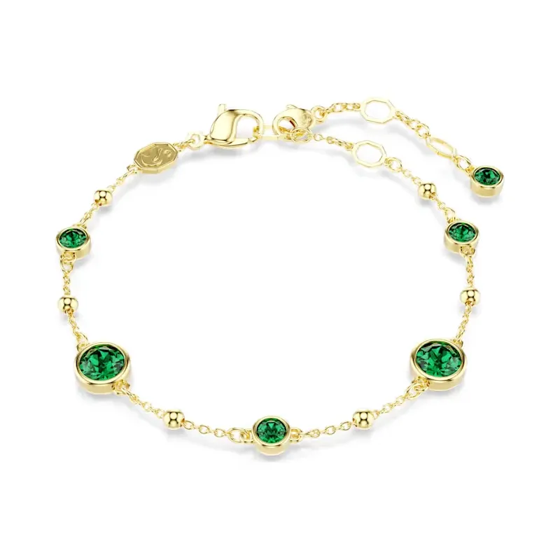 Bracciale Imber taglio round, Verde, placcato color oro Swarovski Bracciale Imber taglio round, Verde, placcato color oro Swarovski
