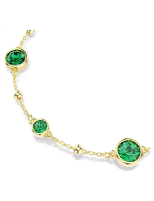 Bracciale Imber taglio round, Verde, placcato color oro Swarovski