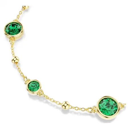 Bracciale Imber taglio round, Verde, placcato color oro Swarovski