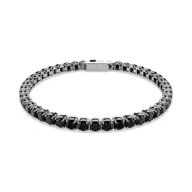 Bracciale Tennis Matrix, Nero placcato rutenio, mis.S Donna Swarovski