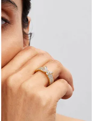 Anello dorato Fascia Pavè con Farfalla Luminosa m.50 Donna Pandora - category_name - XDMG De Marchi Gianotti