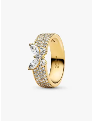 Anello dorato Fascia Pavè con Farfalla Luminosa m.50 Donna Pandora