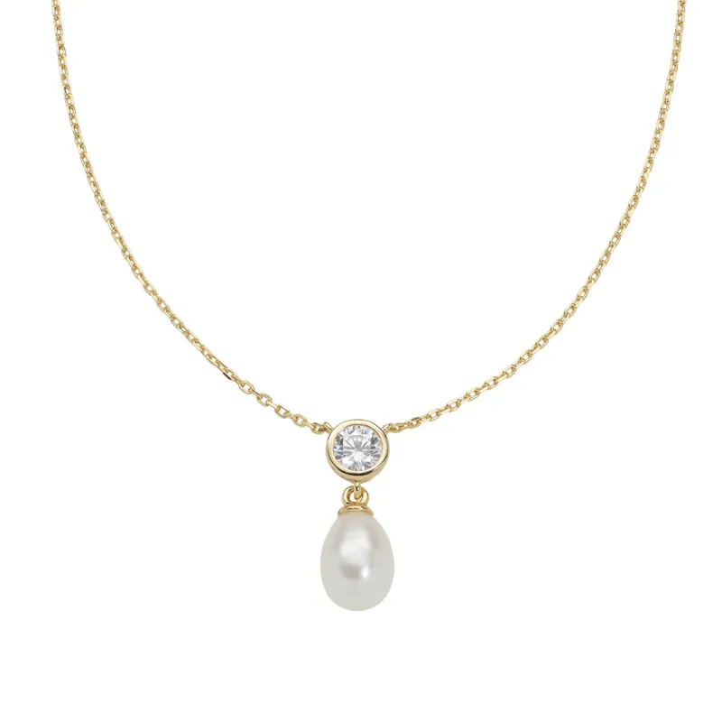 Collana dorata Punto Luce e Perla Donna Amen