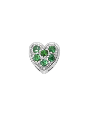 Elemento Cuore Bombato Oro Bianco e Smeraldi Donnaoro Elements - category_name - XDMG De Marchi Gianotti