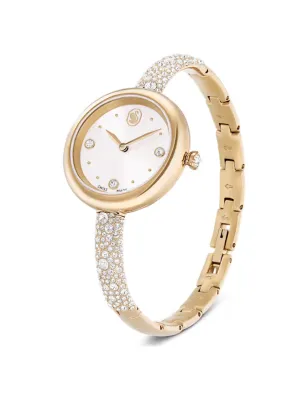 Orologio Sublima, Bangle, Tonalità Champagne Dorato Donna Swarovski