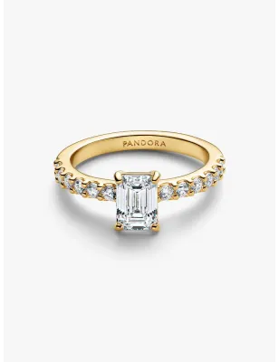 Anello Dorato Taglio Baguette mis.54 Donna Pandora