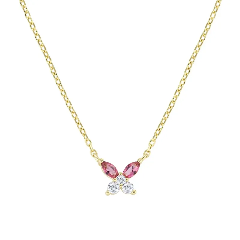 Collana Petali Rosso Ciliegia Dorata Donna Amen Collana Petali Rosso Ciliegia Dorata Donna Amen