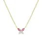 Collana Petali Rosso Ciliegia Dorata Donna Amen Collana Petali Rosso Ciliegia Dorata Donna Amen