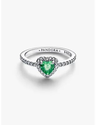 Anello Cuore in Rilievo Cuore Verde mis.50 Donna Pandora
