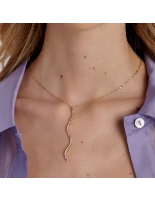 Collana in Acciaio Dorato con Pendente a S e Zirconi Donna Brosway - category_name - XDMG De Marchi Gianotti