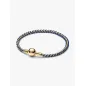 Bracciale Dorato Intreccio Tessuto Blu cm.19 Donna Pandora