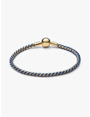 Bracciale Dorato Intreccio Tessuto Blu cm.19 Donna Pandora