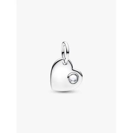 Charm Pendente Cuore con Pietra Bianca Aprile Donna Pandora - category_name - XDMG De Marchi Gianotti