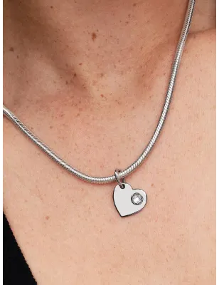 Charm Pendente Cuore con Pietra Bianca Aprile Donna Pandora - category_name - XDMG De Marchi Gianotti