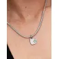 Charm Pendente Cuore con Pietra Bianca Aprile Donna Pandora