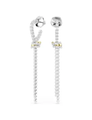 Orecchini Pendenti Hyperbola, Nodo, Bianchi Donna Swarovski
