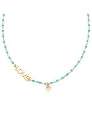 COLLANA LOVE SMALTO TURCHESE DONNA AMEN