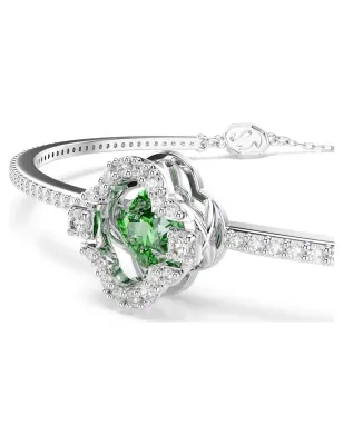 Bracciale Rigido Una Angelic, Verde, Placcato Rodio Donna Swarovski