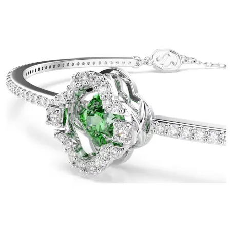 Bracciale Rigido Una Angelic, Verde, Placcato Rodio Donna Swarovski