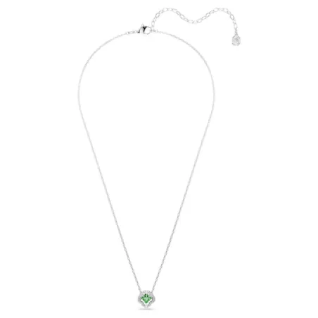 Collana pendente Una Angelic, Verde, Placcato Rodio Donna Swarovski