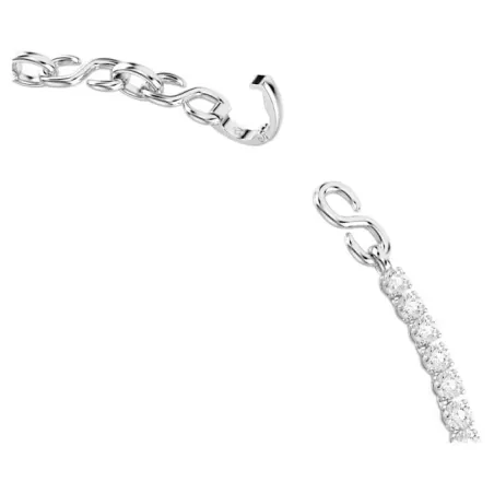 Collana Matrix a "S", Bianca, Placcato Rodio Donna Swarovski