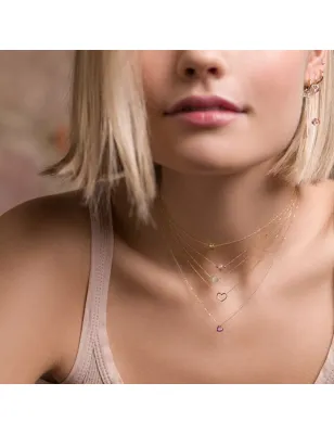 Girocollo 18KT Cuore Rosa Donna Maman et Sophie