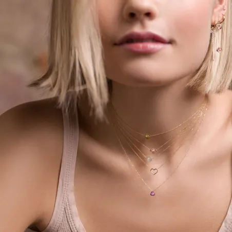 Girocollo 18KT Cuore Rosa Donna Maman et Sophie