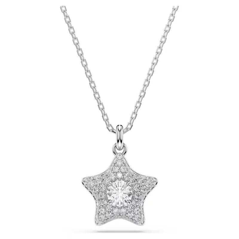 Collana Pendente Sublima, Stella, Placcato Rodio Donna Swarovski Collana Pendente Sublima, Stella, Placcato Rodio Donna Swarovski