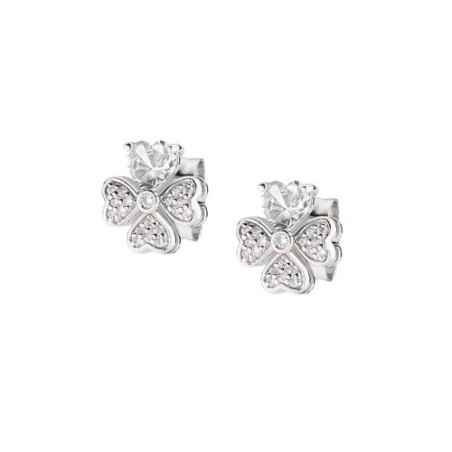 ORECCHINI QUADRICUORE ZIRCONI BIANCHI DONNA AMEN  EQUSBB Amen