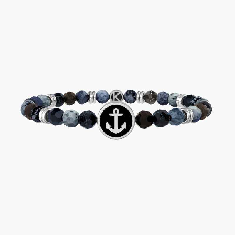 BRACCIALE AGATA BLU PAPA' SEI LA MIA FORZA UOMO KIDULT 