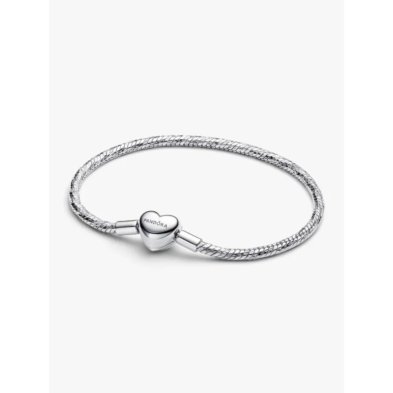 Bracciale maglia snake sfaccettata chiusura cuore cm.21 Pandora