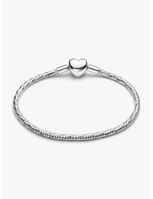 Bracciale maglia snake sfaccettata chiusura cuore cm.21 Pandora