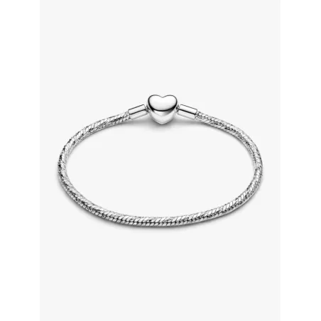 Bracciale maglia snake sfaccettata chiusura cuore cm.21 Pandora